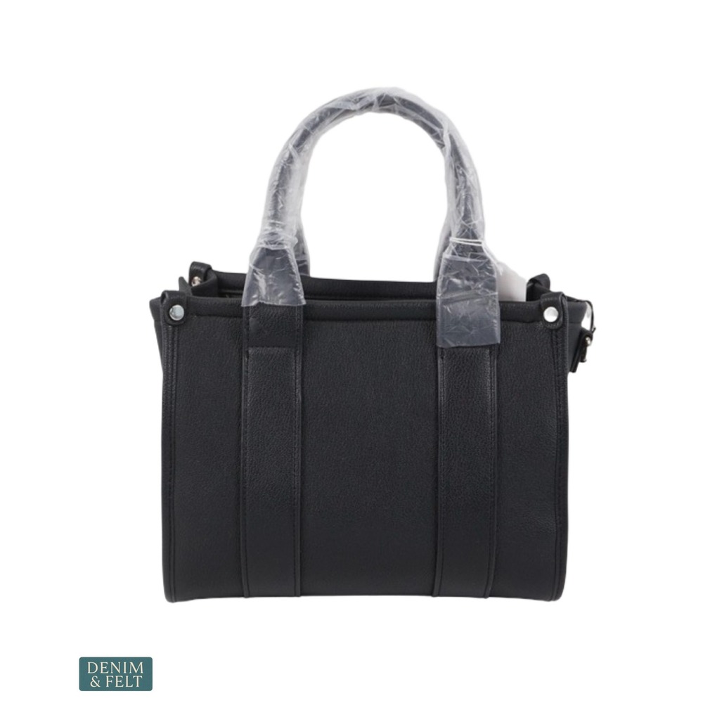 NEW Mario Valentino Syria Black Mini Tote Crossbody Quiet Luxury Satchel Bag - Picture 3 of 15